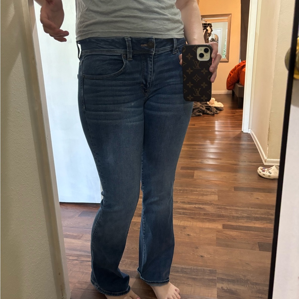 American Eagle Outfitters Dark Blue Boot Cut Jeans - Picture 6 of 7